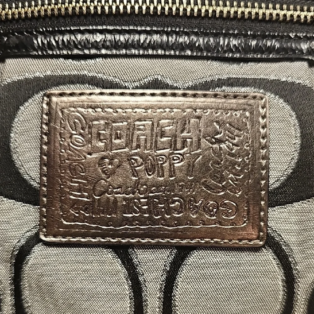 Coach Black and Gray Patterned Crossbody Bag